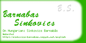 barnabas sinkovics business card